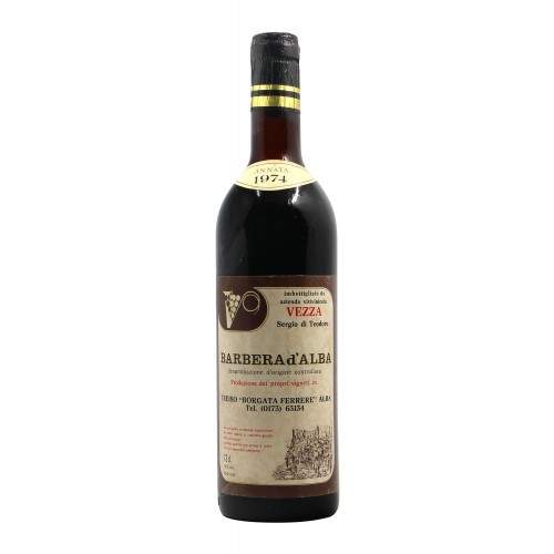 Barbera d' Alba 1974 VEZZA GRANDI BOTTIGLIE