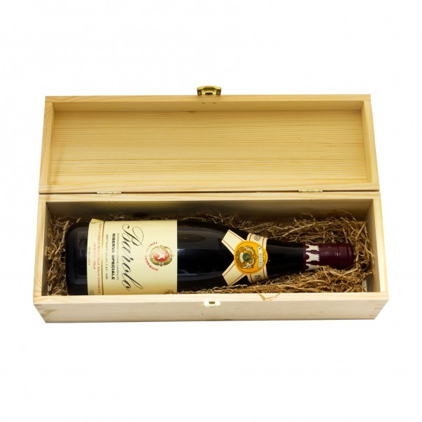 Custom Engraved Wood Wine Box with Metal Foil - Single Bottle