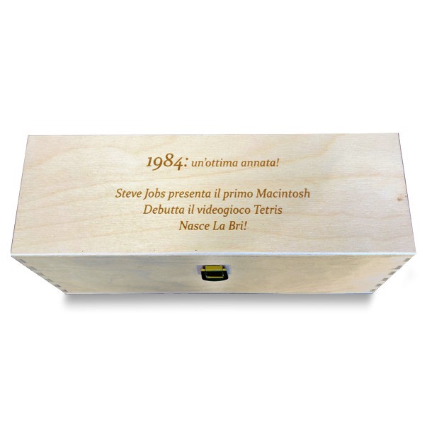 PERSONALIZED WOODEN WINE BOX - 1 BOTTLE - ILVA