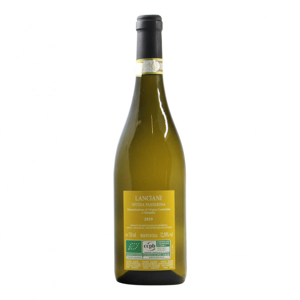Personalized Wine Bottle Offida Passerina 2019 Back Lanciani Grandi Bottiglie