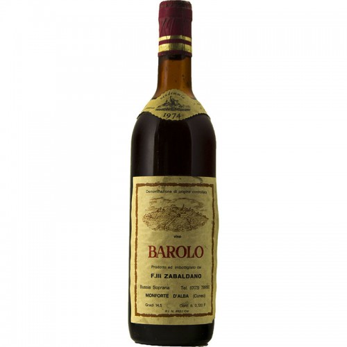 Barolo 1974 F.LLI ZABALDANO GRANDI BOTTIGLIE