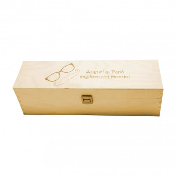 PERSONALIZED WOODEN WINE BOX - 1 BOTTLE - ILVA