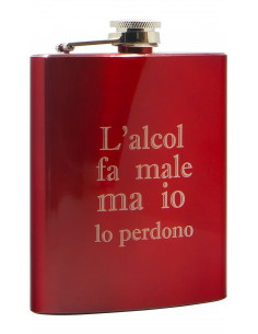Custom Engraved Liquor Red Flask | oohwine.com