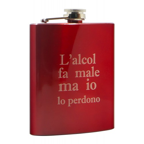 Custom Engraved Liquor Red Flask | oohwine.com