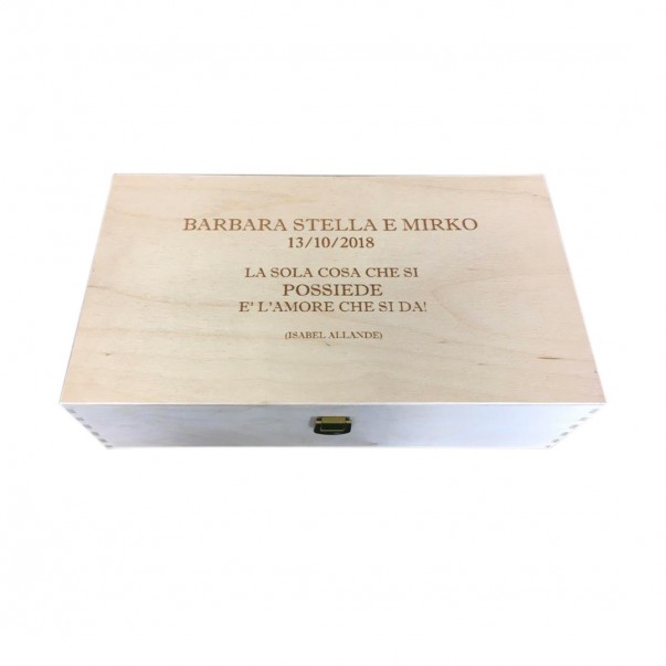 PERSONALIZED WOODEN WINE BOX - 2 BOTTLES - ILVA2