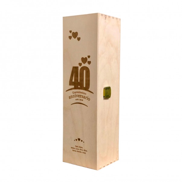 PERSONALIZED WOODEN WINE BOX - 1 BOTTLE - ILVA